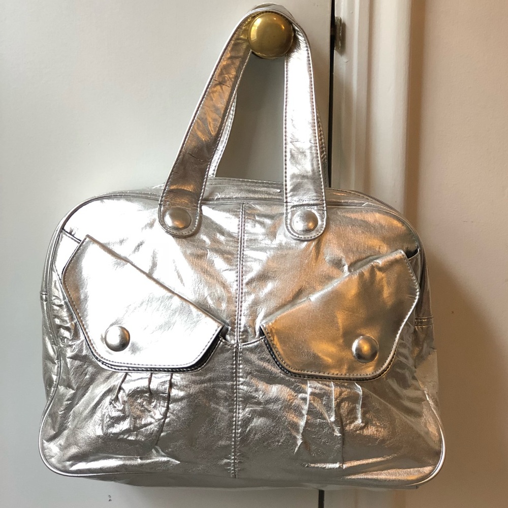 Metallic silver bag